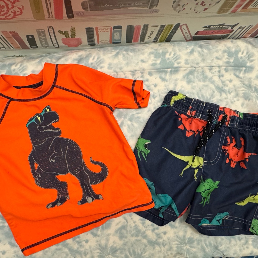 Carter’s Toddler Rash Guard and Swim Trunks, 24mo